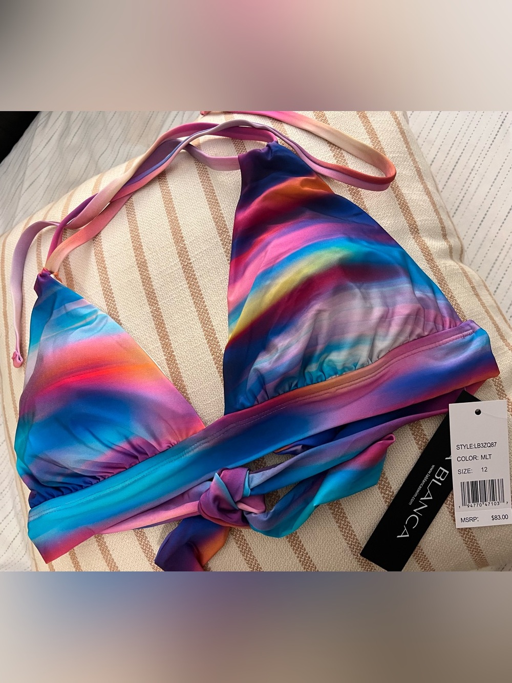 NWT LaBlanca halter bikini top size 12